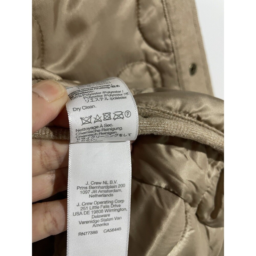 Madewell Quilted Oversized Wool Bomber Jacket Small Tan Chore Barn Minimalist - Picture 7 of 14